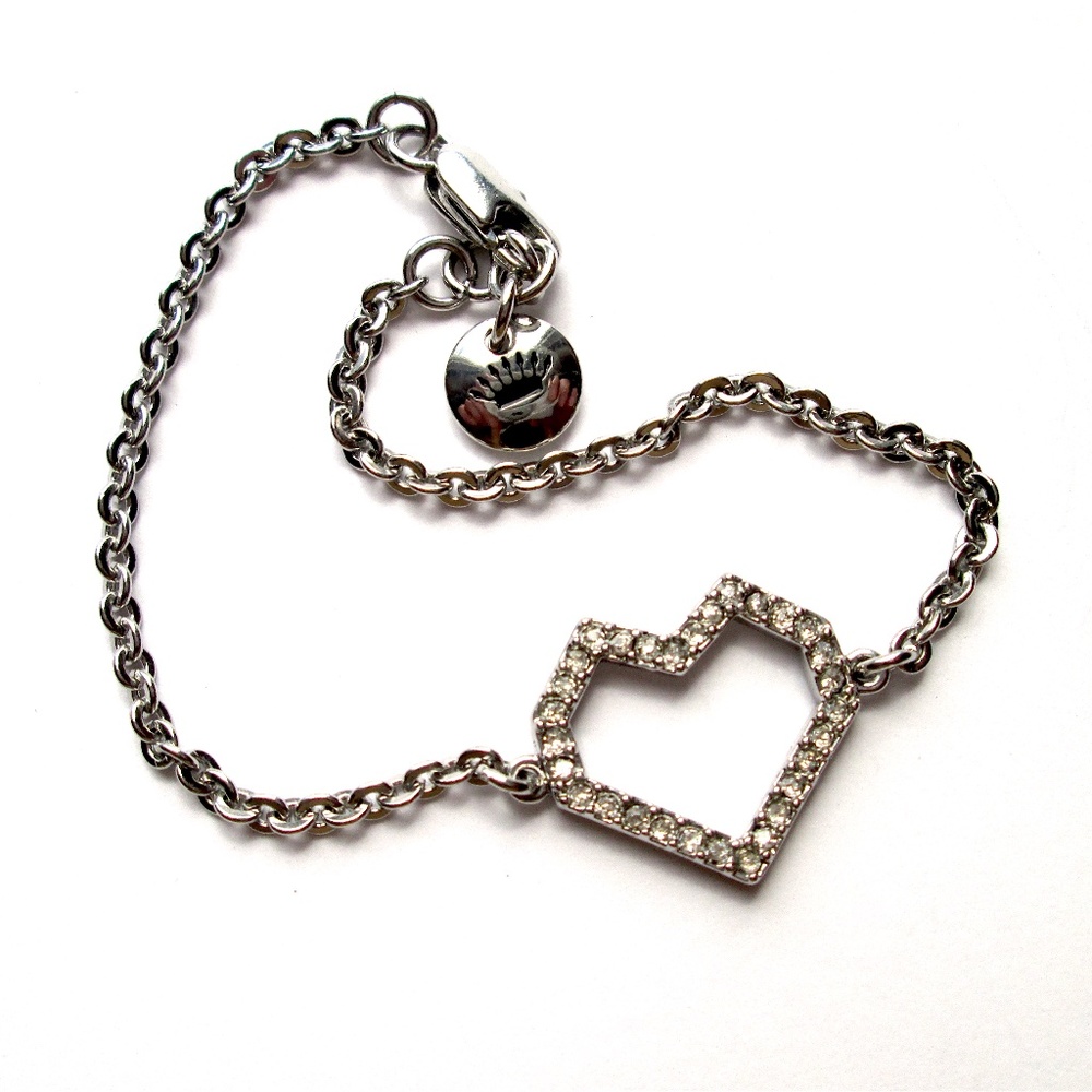 💟 Juicy Couture Pixel Open Heart Chain Bracelet